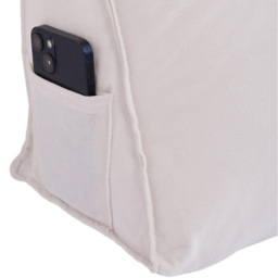 Living and Home White Chenille Wedge Headboard Pillow with Side Pocket 180 x 50cm - Size: 50 x 180 x 20cm - Wilko - thumbnail 5