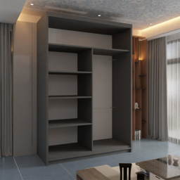 Sliding Wardrobes 4U Batumi 2 Door Grey Small Curved Mirrored Wardrobe 120cm - Wilko - thumbnail 4