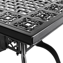 Living and Home 2 Seater Black Cast Aluminium Bistro Set - Wilko - thumbnail 4