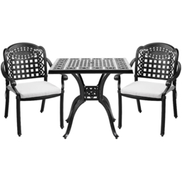 Living and Home 2 Seater Black Cast Aluminium Bistro Set - Wilko - thumbnail 3