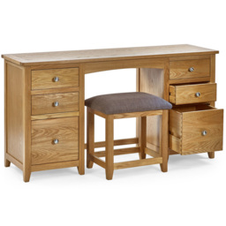 Julian Bowen Mallory Twin Dressing Table Set - Size: 44 x 142 x 75cm - Brown - Wilko - thumbnail 5