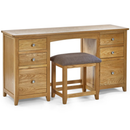 Julian Bowen Mallory Twin Dressing Table Set - Size: 44 x 142 x 75cm - Brown - Wilko - thumbnail 3