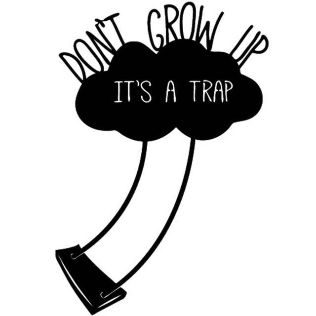Decortie Black Metal Don't Grow Up Wall Art - Size: 51 x 35 x 0.3cm - Wilko - image 1