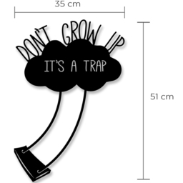 Decortie Black Metal Don't Grow Up Wall Art - Size: 51 x 35 x 0.3cm - Wilko - thumbnail 5
