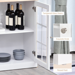 Portland 3 Grid Glass Door White Kitchen Sideboard - Wilko - thumbnail 7