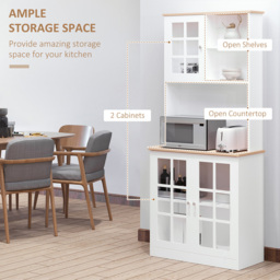 Portland 3 Grid Glass Door White Kitchen Sideboard - Wilko - thumbnail 6