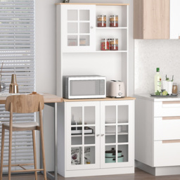 Portland 3 Grid Glass Door White Kitchen Sideboard - Wilko - thumbnail 1