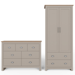 GFW Lancaster Grey 2 Piece Bedroom Furniture Set - Wilko - thumbnail 3