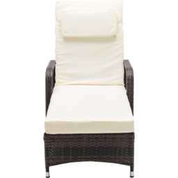 Venice Set of 2 Brown Sun Loungers with Table - Size: 103 x 59 x 196cm - MCC - Wilko - thumbnail 4