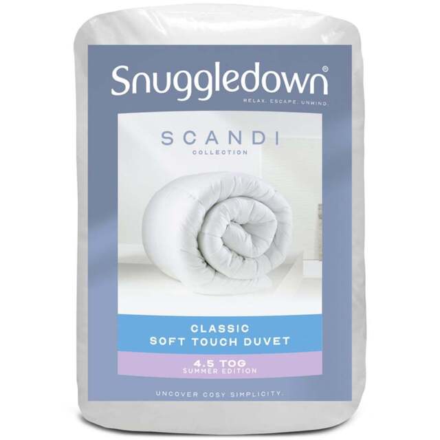 Snuggledown Single White Scandinavian Hollowfibre Duvet 4.5 Tog - Wilko - image 1