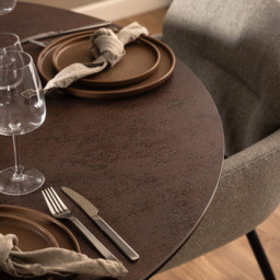 Florence Heaven Ceramic 4 Seater Round Dining Table Rusty Brown - Furniture To Go - Wilko - thumbnail 5
