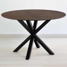 Florence Heaven Ceramic 4 Seater Round Dining Table Rusty Brown - Furniture To Go - Wilko