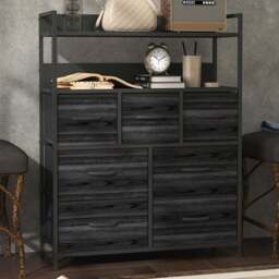 HOMCOM 7 Drawer Black Bedroom Chest of Drawers - Wilko