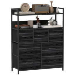 HOMCOM 7 Drawer Black Bedroom Chest of Drawers - Wilko - thumbnail 3