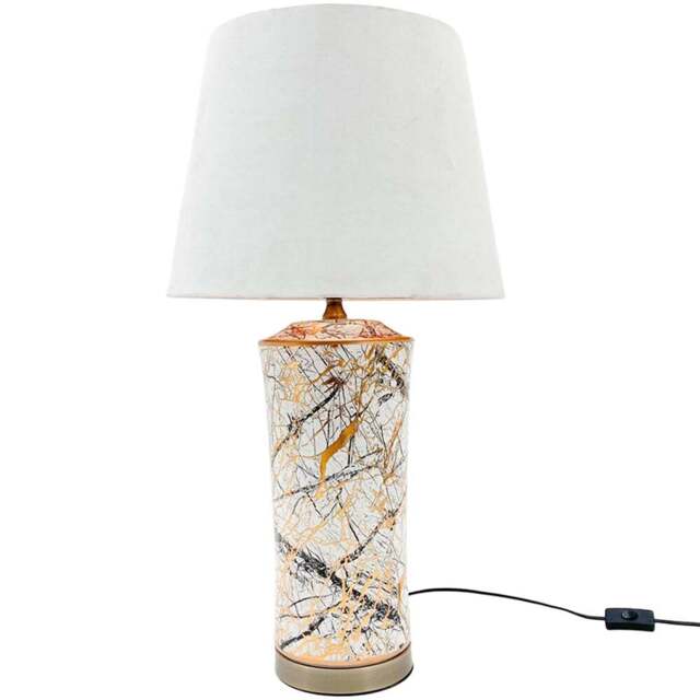 Acacia Home White Ceramic Table Lamp with Shade 51cm - Size: 51 x 40 x 33cm - Multi - Wilko - image 1