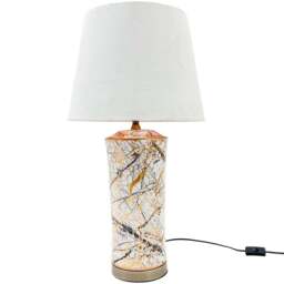 Acacia Home White Ceramic Table Lamp with Shade 51cm - Size: 51 x 40 x 33cm - Multi - Wilko - thumbnail 1