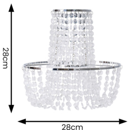 ValueLights Tegan Silver Jewel Droplet Pendant Lamp Shade - Size: 28 x 28 x 28cm - White - Wilko - thumbnail 7