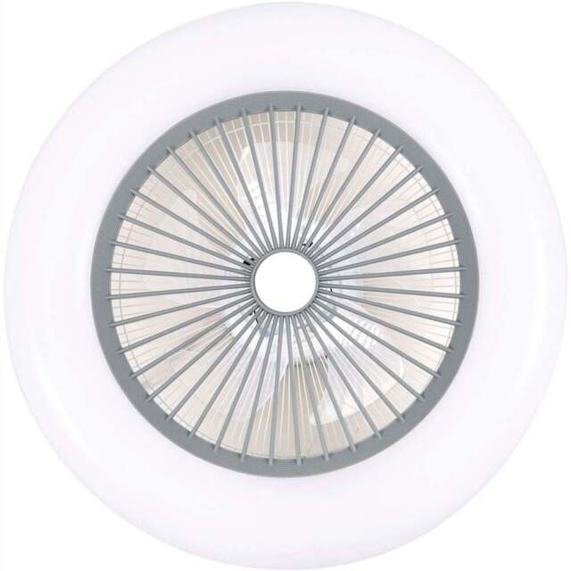Living and Home White Adjustable Round Ceiling Fan with Light - Size: 55 x 55 x 13cm - Wilko - image 1