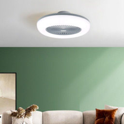 Living and Home White Adjustable Round Ceiling Fan with Light - Size: 55 x 55 x 13cm - Wilko - thumbnail 3