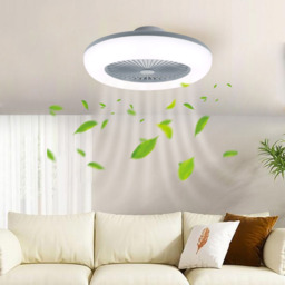 Living and Home White Adjustable Round Ceiling Fan with Light - Size: 55 x 55 x 13cm - Wilko - thumbnail 6