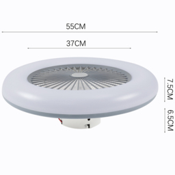 Living and Home White Adjustable Round Ceiling Fan with Light - Size: 55 x 55 x 13cm - Wilko - thumbnail 7