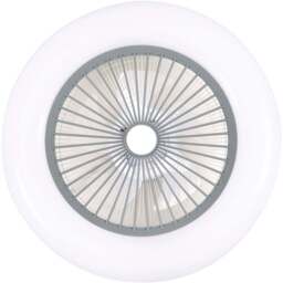 Living and Home White Adjustable Round Ceiling Fan with Light - Size: 55 x 55 x 13cm - Wilko - thumbnail 1