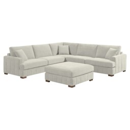 Arden Corner Sofa with Footstool Cream - Size: 5 Seater - Wilko - thumbnail 4