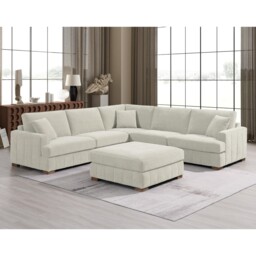 Arden Corner Sofa with Footstool Cream - Size: 5 Seater - Wilko - thumbnail 7
