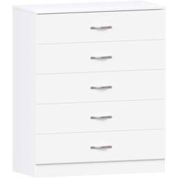 Vida Designs Riano 5 Drawer White Unique Anti Bowing Chest of Drawers with Metal Handles - Wilko - thumbnail 3