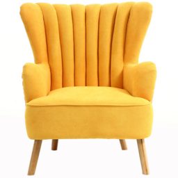 Living and Home Yellow Faux Wool Upholstered Armchair with Footstool - Size: Single - Wilko - thumbnail 6