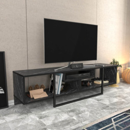 Decorotika Asal 3 Shelf Bendire and Black Modern TV Unit - Size: 40 x 149.4 x 35.2cm - Wilko - thumbnail 5