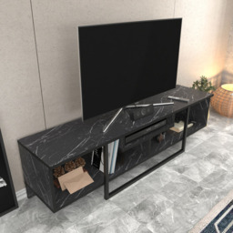 Decorotika Asal 3 Shelf Bendire and Black Modern TV Unit - Size: 40 x 149.4 x 35.2cm - Wilko - thumbnail 6
