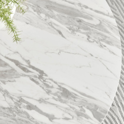 Furniturebox Arona Cesano Marble 6 Seater Round Dining Set White and Grey - Wilko - thumbnail 6