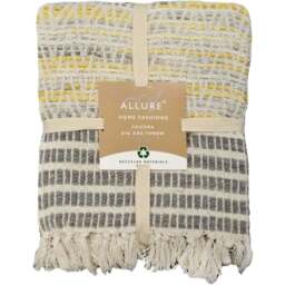 Allure Home Fashions Arizona Mustard Zig Zag Throw 125 x 150cm - Yellow - Wilko - thumbnail 1