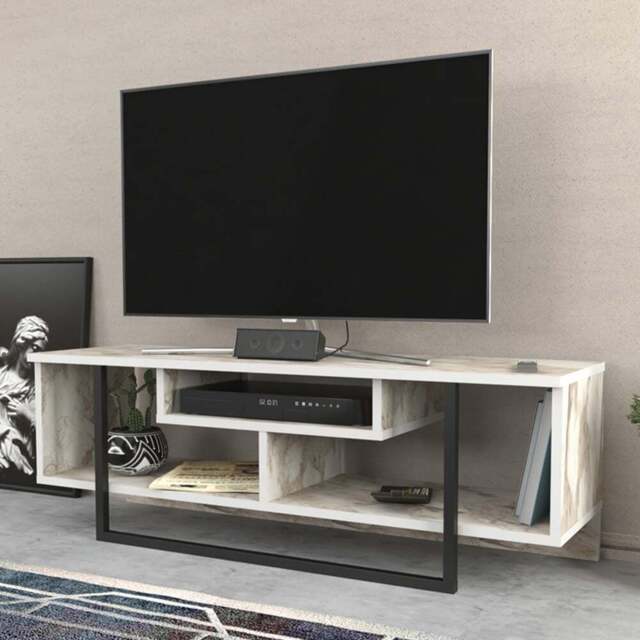 Decorotika Asal Ephesus and Black Wide TV Unit - Size: 40.2 x 119.4 x 35.2cm - Multi - Wilko - image 1