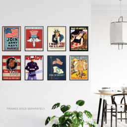 Artery8 USA Vintage Military Recruitment Poster Wall Art Print 30 x 41cm 8 Pack - Size: 40.5 x 30.5 x 0.3cm - Multi - Wilko - thumbnail 4