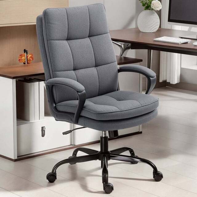 HOMCOM Charcoal Grey Fabric Office Chair - Size: 113 x 66 x 67cm - Wilko - image 1