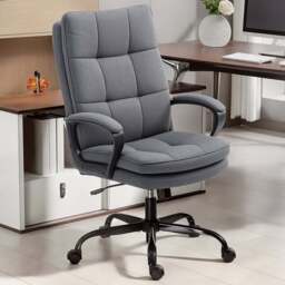 HOMCOM Charcoal Grey Fabric Office Chair - Size: 113 x 66 x 67cm - Wilko - thumbnail 1