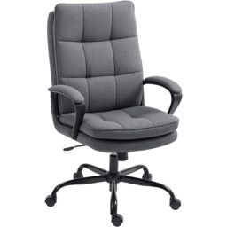 HOMCOM Charcoal Grey Fabric Office Chair - Size: 113 x 66 x 67cm - Wilko - thumbnail 3