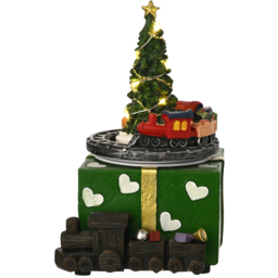 The Seasonal Gift Co Regal Tidings Light Up Christmas Tree with Rotating Train 17cm - Size: 17 x 10 x 11cm - Green - The Seasonal Gift Co. - Wilko - thumbnail 4
