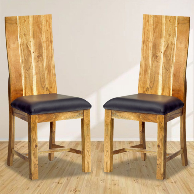 Brooklyn Barima Set of 2 Wooden Dining Chairs - Brown - Wilko - image 1