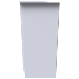 Crowndale Camden 4 Drawer White Gloss and White Midi Chest of Drawers Ready Assembled - White Gloss & White - Wilko - thumbnail 5