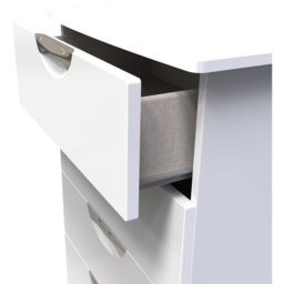 Crowndale Camden 4 Drawer White Gloss and White Midi Chest of Drawers Ready Assembled - White Gloss & White - Wilko - thumbnail 7