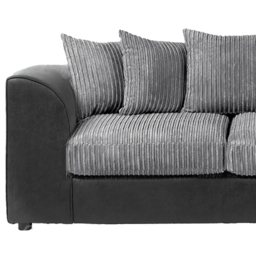 Luxor 5 Seater Black and Grey Jumbo Cord Scatter Back Sofa Suite - Multi - Wilko - thumbnail 4