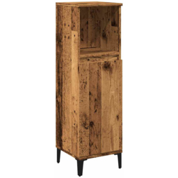 vidaXL Single Door Old Wood Bathroom Cabinet - Size: 100 x 30 x 30cm - Brown - Wilko - thumbnail 3