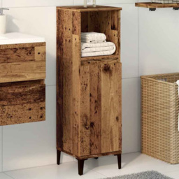 vidaXL Single Door Old Wood Bathroom Cabinet - Size: 100 x 30 x 30cm - Brown - Wilko