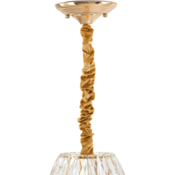 Living and Home Gold Iron Crystal E14 Pendant Light - Size: 40 x 21 x 21cm - Gold + Transparent - Wilko - thumbnail 6