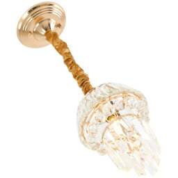 Living and Home Gold Iron Crystal E14 Pendant Light - Size: 40 x 21 x 21cm - Gold + Transparent - Wilko - thumbnail 4