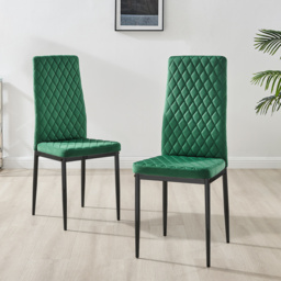 Furniturebox Lucia Valera 4 Seater Dining Set Grey Gloss Green and Black - Wilko - thumbnail 4