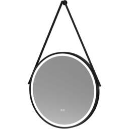 nuie Matt Black Round Illuminated Mirror 600mm - Size: 600 x 600 x 40mm - Wilko - thumbnail 1